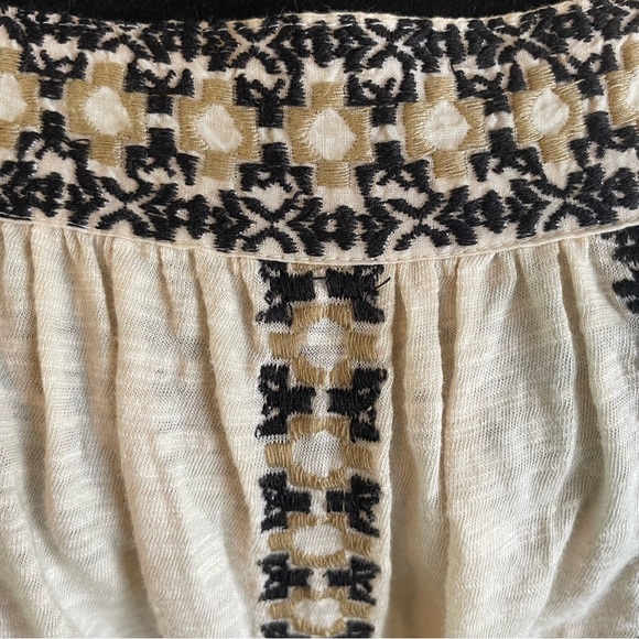 LUCKY BRAND Embroidered Sleeveless Pullover Peasant Cream Knit Loose Top! Small - Picture 5 of 11